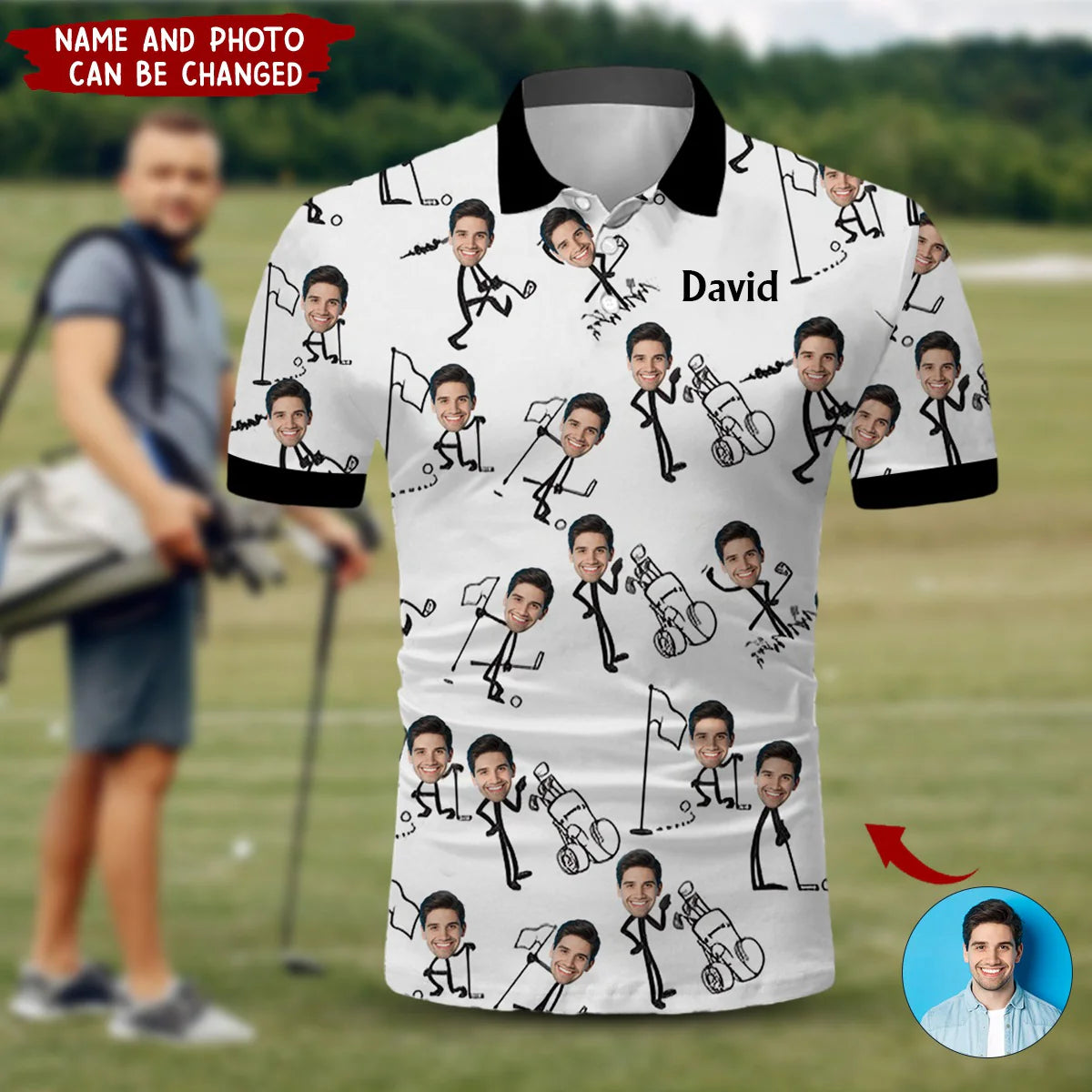 Gift For Golf Dad, Uncle, Husband - Personalized Golf Polo Shirt