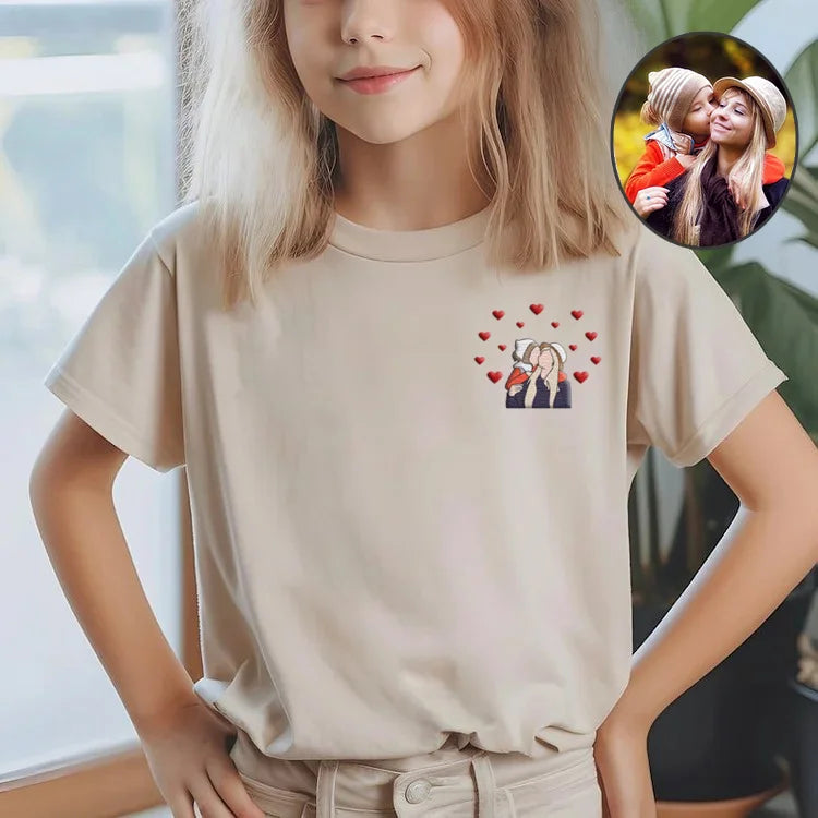 💕Loversdovey Custom Embroidered Portrait Sweatshirt from Photo For Mom