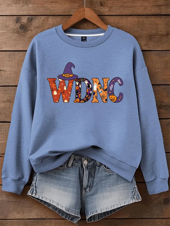 🔥Buy 3 Get 15% Off🔥Women's Halloween WDNC Menopause And Perimenopause Print Sweatshirt