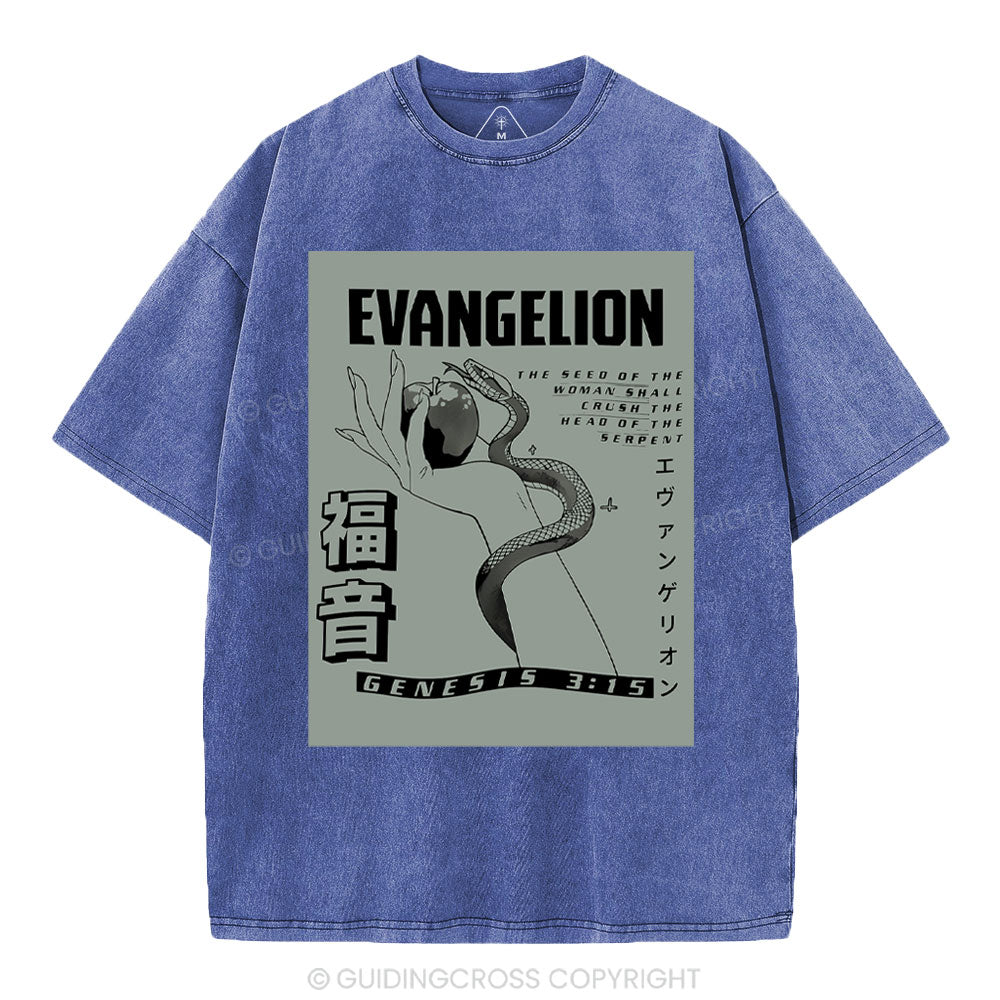 Evangelion Chirstian Washed T-Shirt