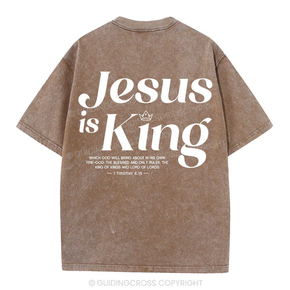 Jesus Is King Christian Washed T-Shirt