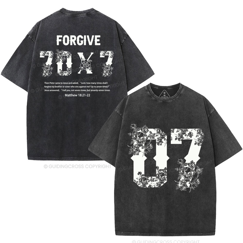 Forgive 70X7 Christian Washed T-Shirt