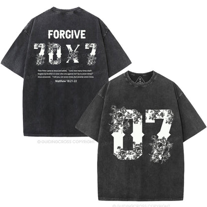 Forgive 70X7 Christian Washed T-Shirt