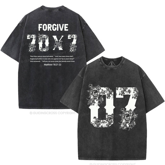 Forgive 70X7 Christian Washed T-Shirt