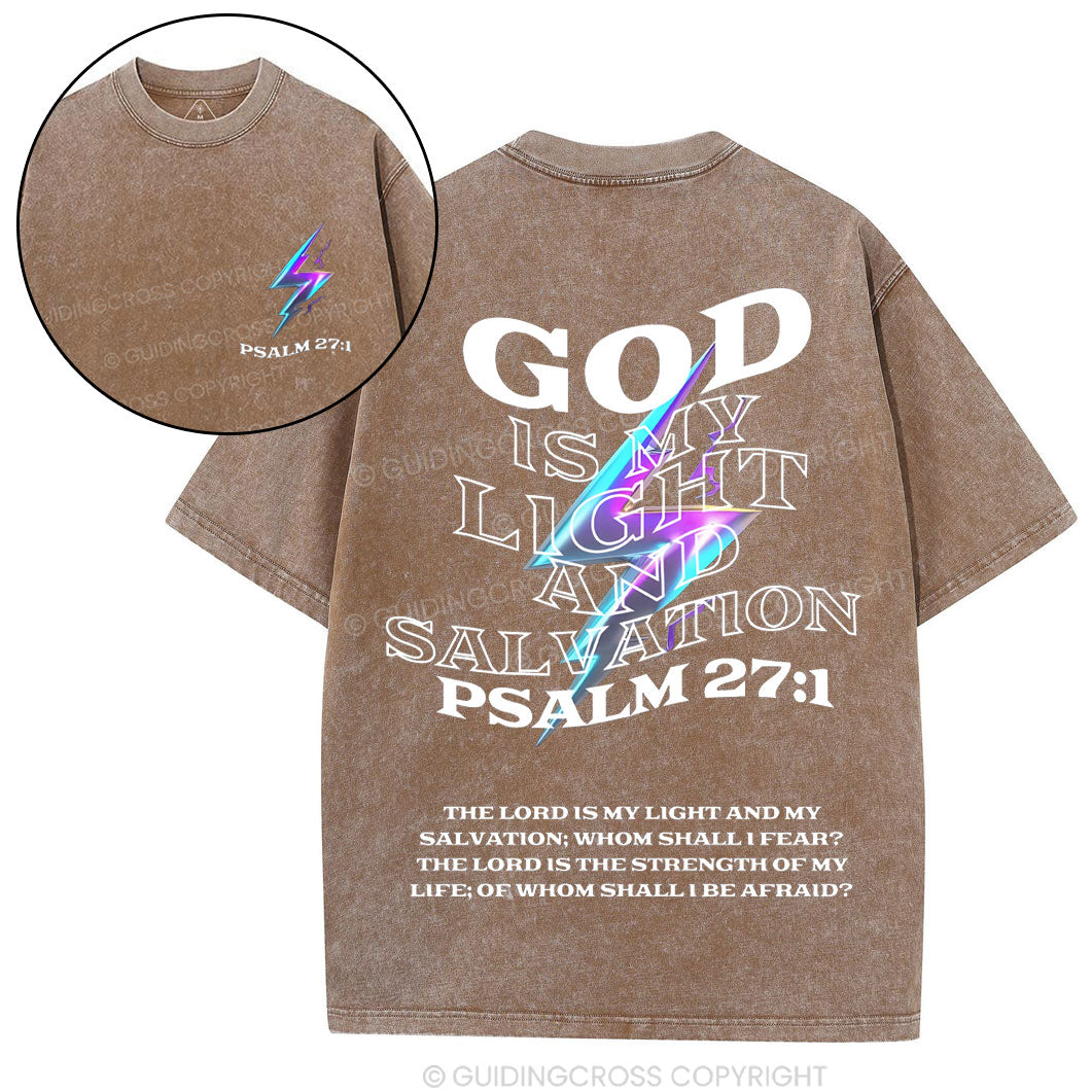 God Is My Light Chirstian Washed T-Shirt