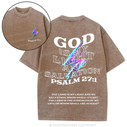 God Is My Light Chirstian Washed T-Shirt