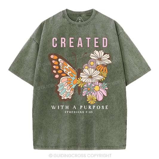 Created With Purpose Christian Washed T-Shirt