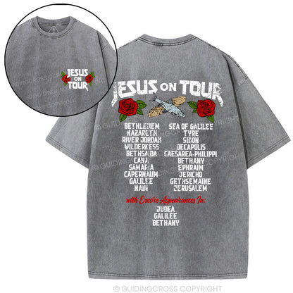 Jesus On Tour Christian Washed T-Shirt