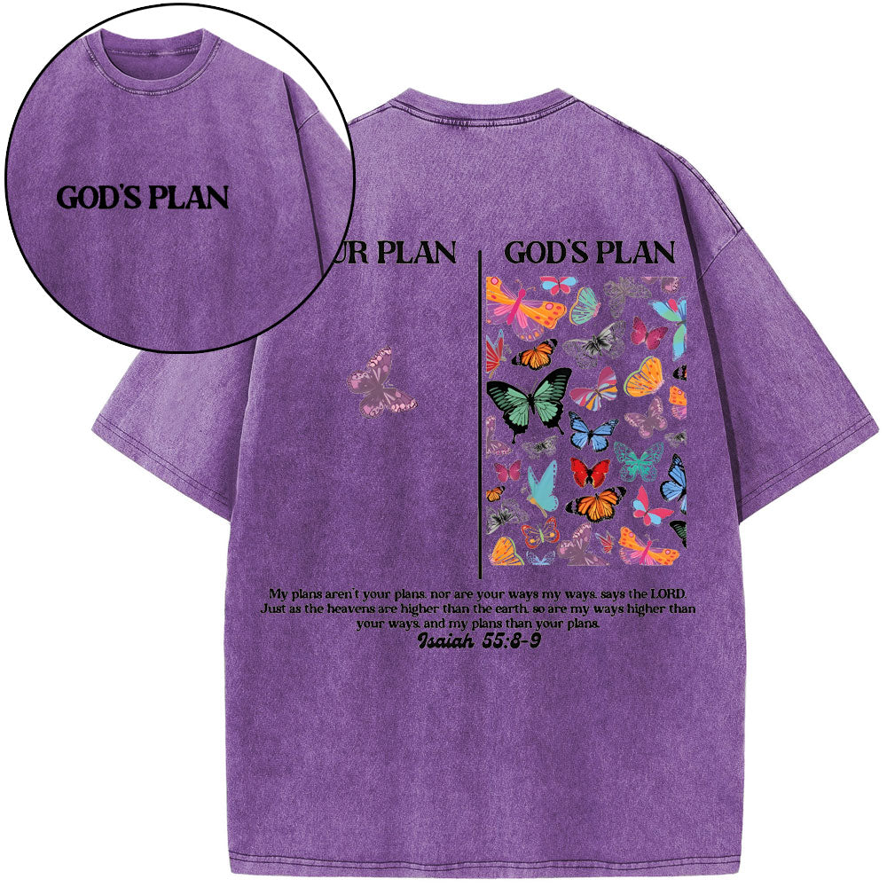 Your Plan And God's Plan Christian Washed T-Shirt