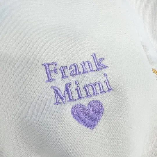 Custom Embroidered Sweatshirt With Pet Portrait Flower | for Pet Lover