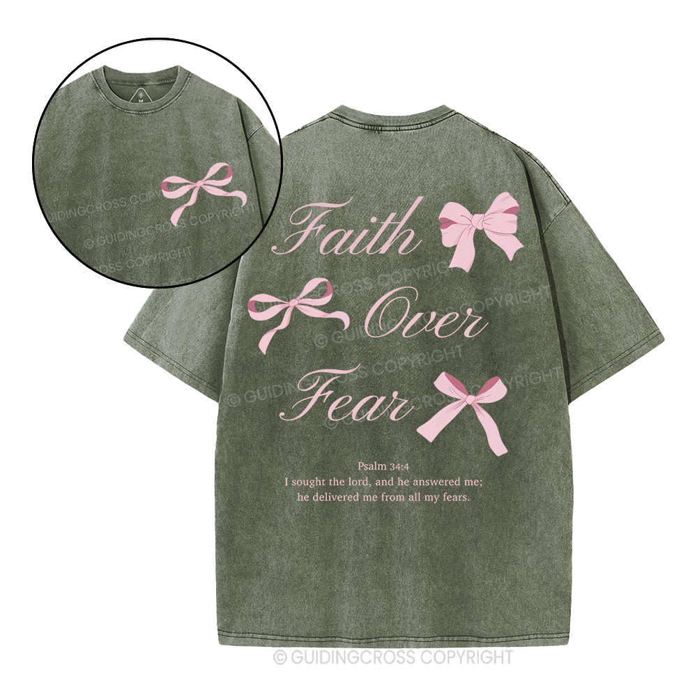 Faith Over Fear Christian Washed T-Shirt