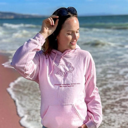 Embroidered Loversdovey Couple Photo Hoodie