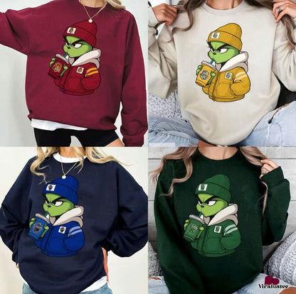 Custom Embroidered Christmas Movie Characters Drinking Sweatshirt