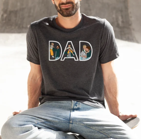Personalized Dad Portrait Sweatshirt, Custom Photo Sweatshirt Gift for Dad, Fathers Day Gift