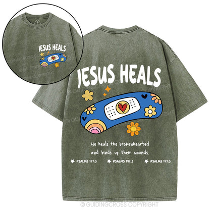 Jesus Heals Christian Washed T-Shirt
