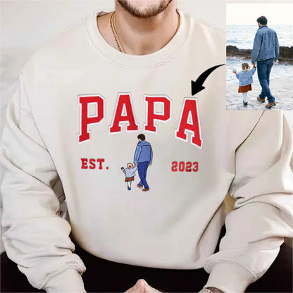 Custom Dad Photo Embroidery with nickname T-shirt/ Sweatshirt /Hoodie
