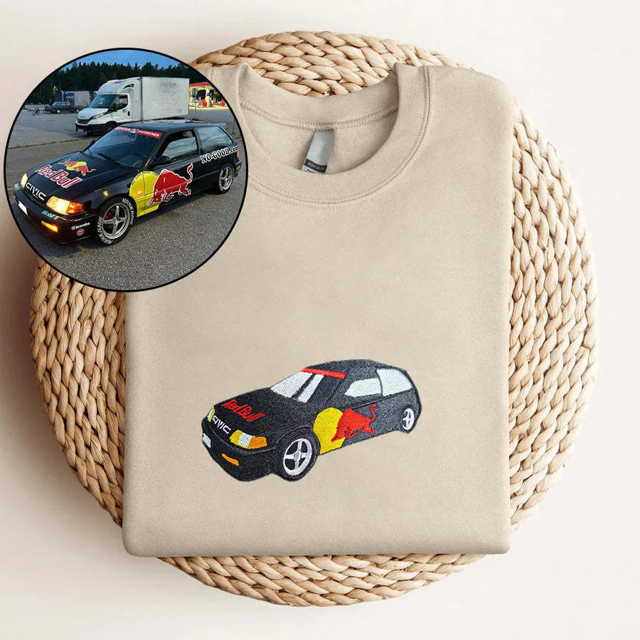 Custom Car Embroidered Crewneck & Hoodies – The Perfect Gift for Dad or Husband!