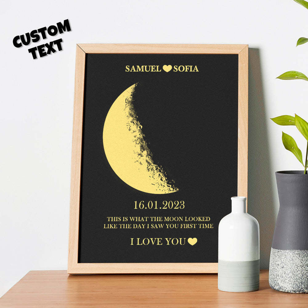 For Couples - Custom Couple Art Frame/ REAL MOON PHASE