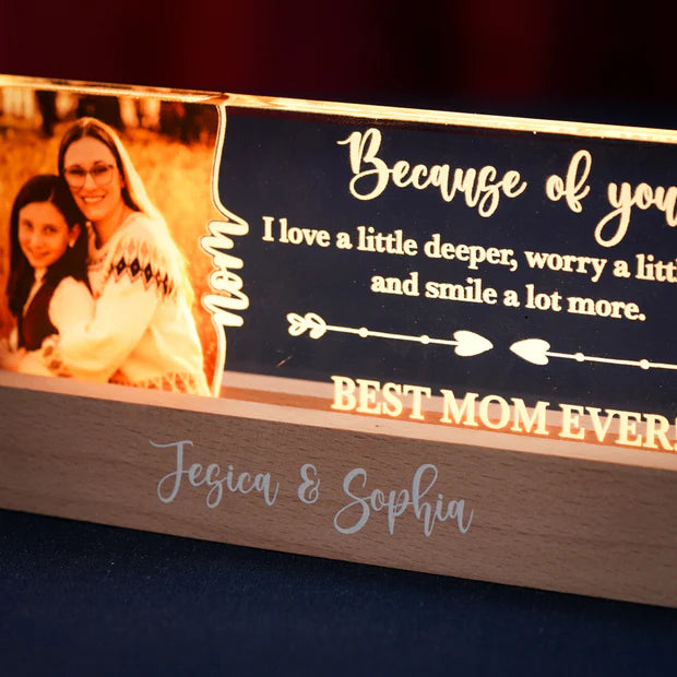 Personalized MOM LED Light - Custom Photo Night Light