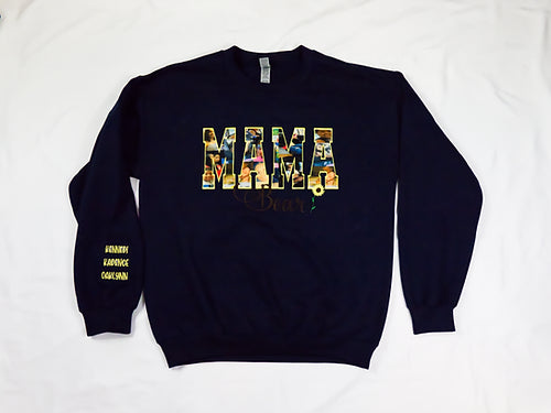 Custom Photo Embroidered Sweatshirt Hoodie T-shirt, Mother's Day Sweatshirt