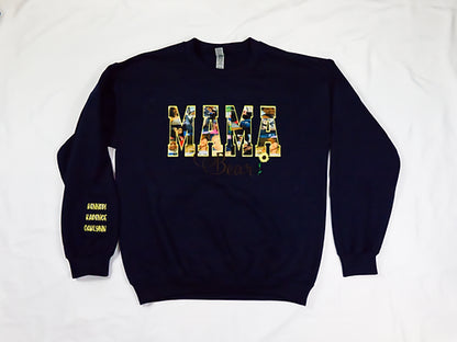 Custom Photo Embroidered Sweatshirt Hoodie T-shirt, Mother's Day Sweatshirt