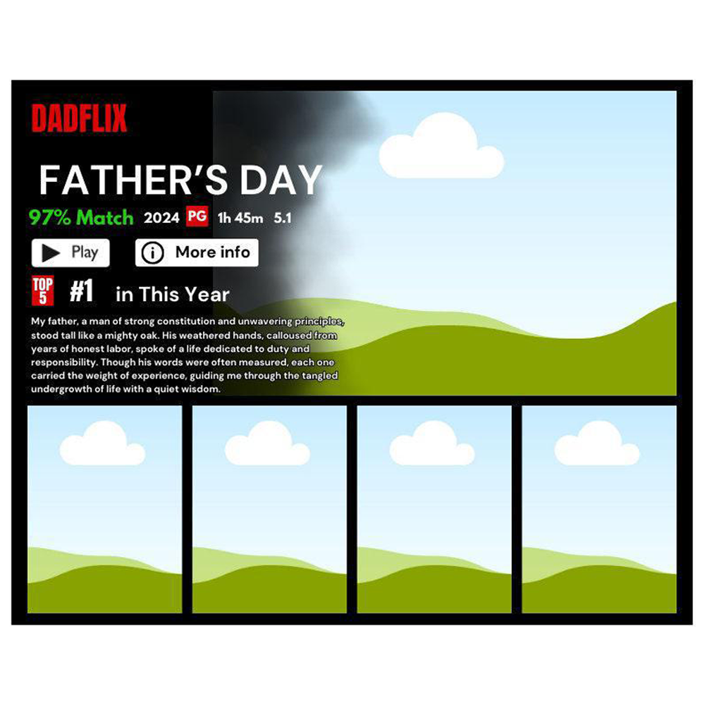 Customized Dadflix Movie Photo Frame, Movie Photo Collage, Father's Day Gift For Dad