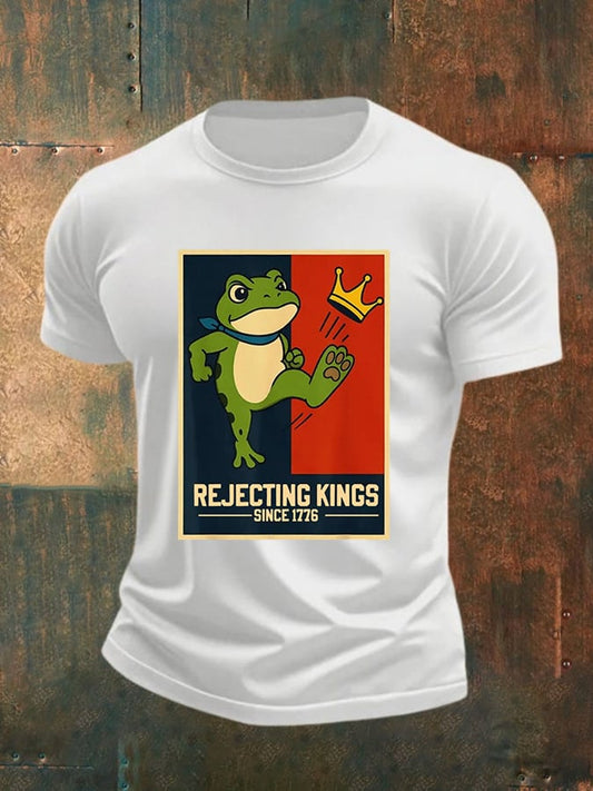 🔥Buy 3 Get 15% Off🔥Men's Rejecting Kings Since 1776 Print Casual T-Shirt