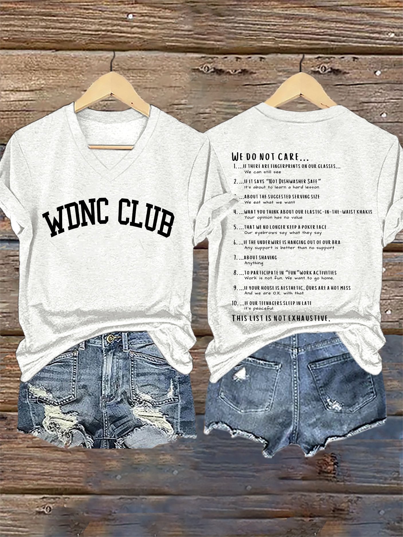 🔥Buy 3 Get 15% Off🔥V-Neck Retro Funny WDNC Menopause Perimenopause This List Is Not Exhaustive Print T-Shirt