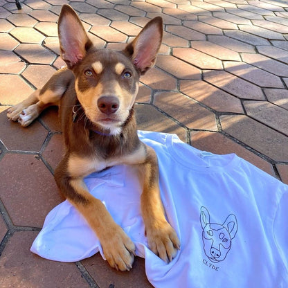 Custom Dog Outline Embroidered T-Shirt | Gift For Pet Lovers