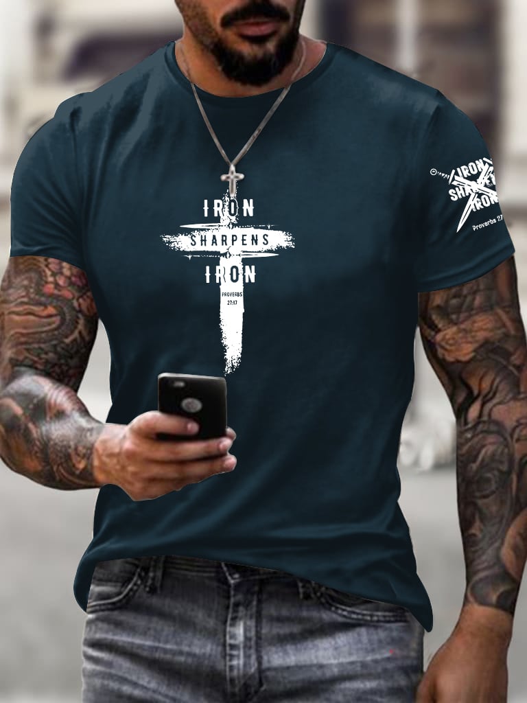Men's  Iron Sharpens Iron Faith Printed Shirt