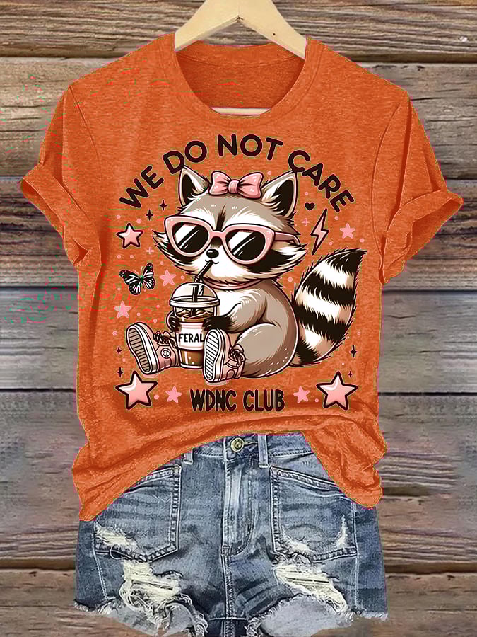 🔥Buy 3 Get 15% Off🔥Women's  Cute little raccoon for Women's WDNC Menopause & Perimenopause Printed T-shirt