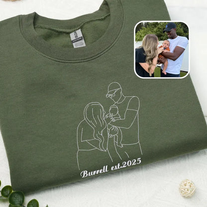 Custom Embroidered Portrait From Photo Hoodie