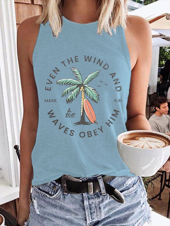 Women'S Casual Christian Scripture Print Tank Top
