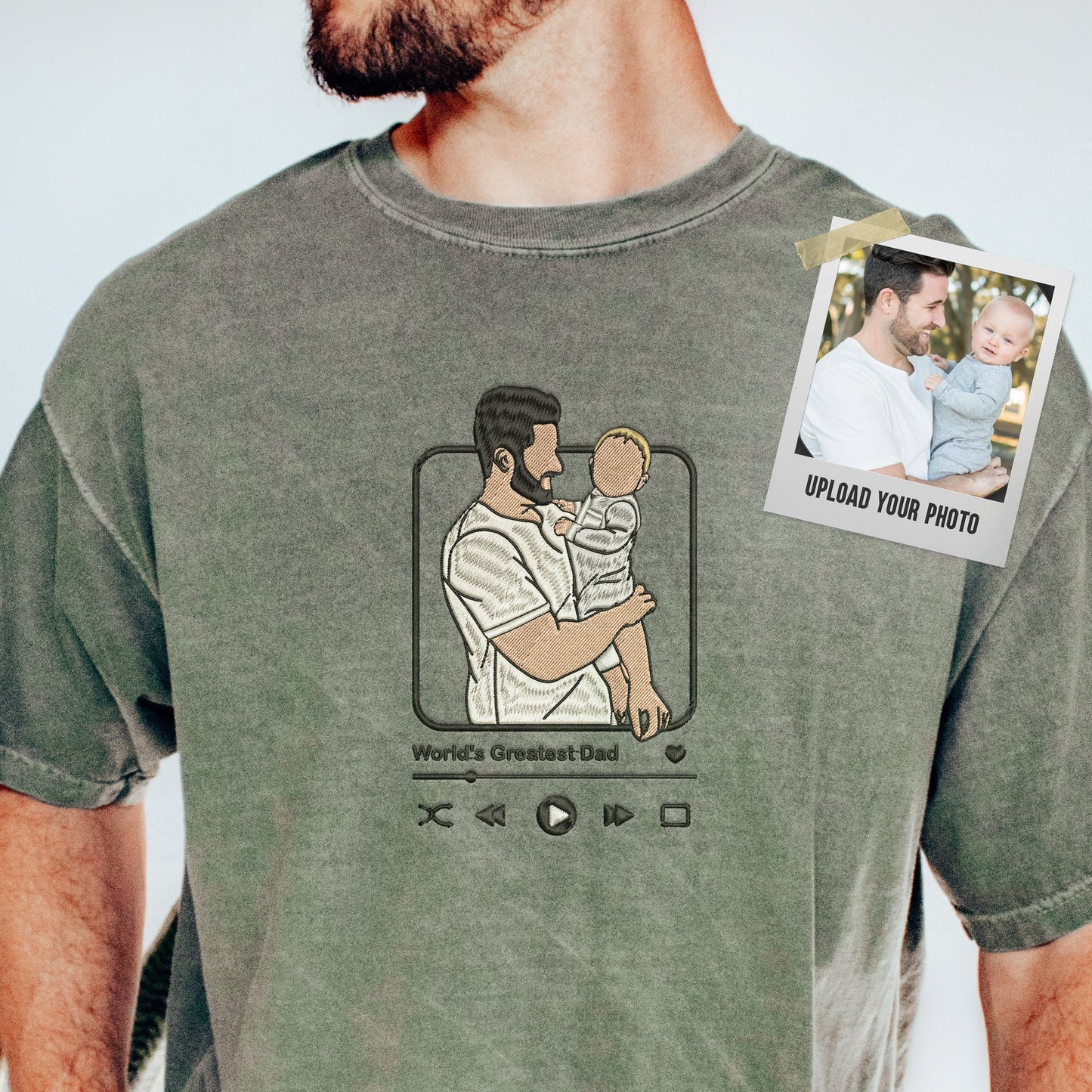 Personalized Photo Portrait Sweatshirt for Dad, Papa, and Your Beloved Ones