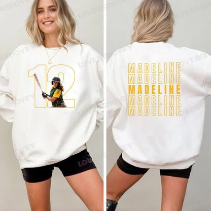 Custom Baseball Personalize Cheer Tee- Custom Photo & Number & Name Print Sport Shirt