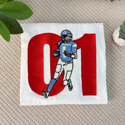 Custom Embroidered Football Sweatshirt – Personalized Game Day Photo & Name Gift for Fans & Teams