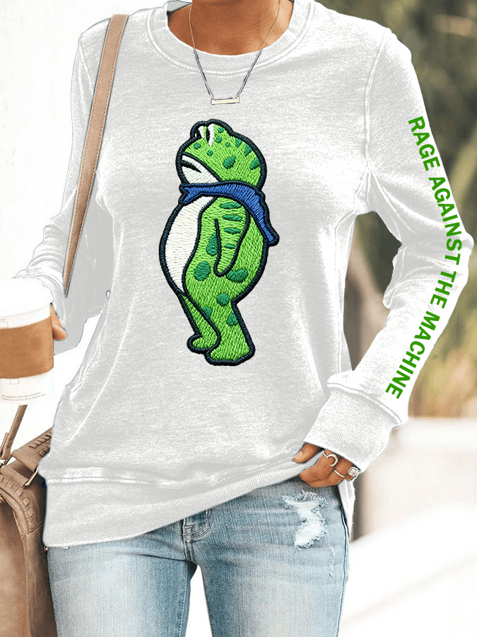 🔥Buy 3 Get 15% Off🔥Women's FDT Print Crew Neck Sweatshirt