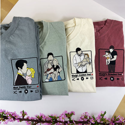 Personalized Photo Portrait Sweatshirt for Dad, Papa, and Your Beloved Ones