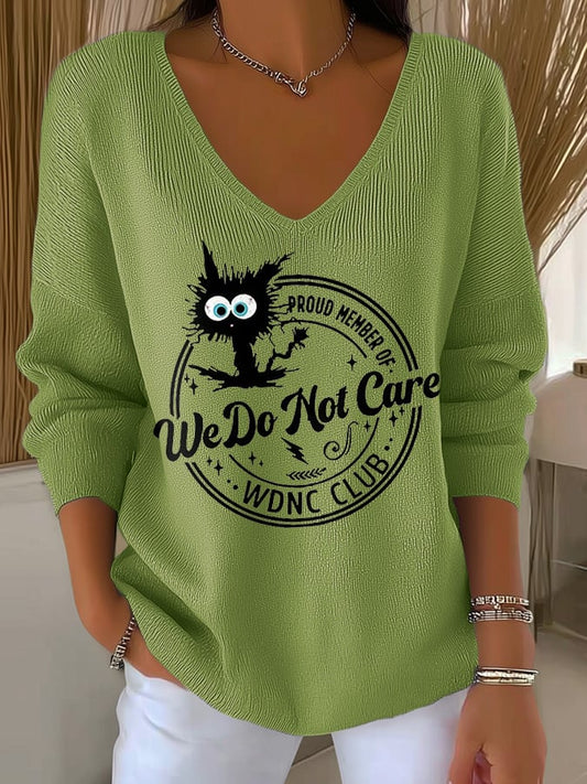 🔥Buy 3 Get 15% Off🔥V-Neck Retro Funny Proud Member Of WDNC Club Menopause Perimenopause Print Knitted Tops