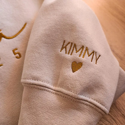 Custom Mom Sweatshirt and Hoodie, Embroidered Name on Sleeve, Best Gift for Mom