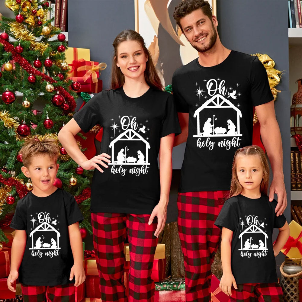 Oh Holy Night Christmas Family Matching Shirts