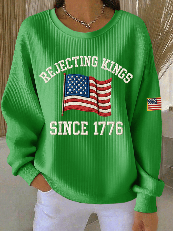 🔥Buy 3 Get 15% Off🔥Women's FDT Print Knit Crew Neck Long Sleeve Top