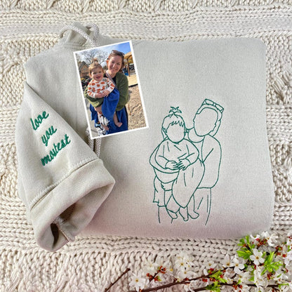 Custom Embroidered Portrait From Photo Hoodie