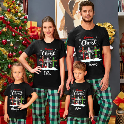 Christmas Begins with Christ Family Matching Shirts