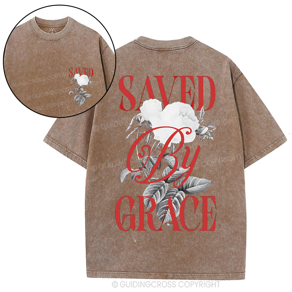 Saved By Grace Christian Washed T-Shirt