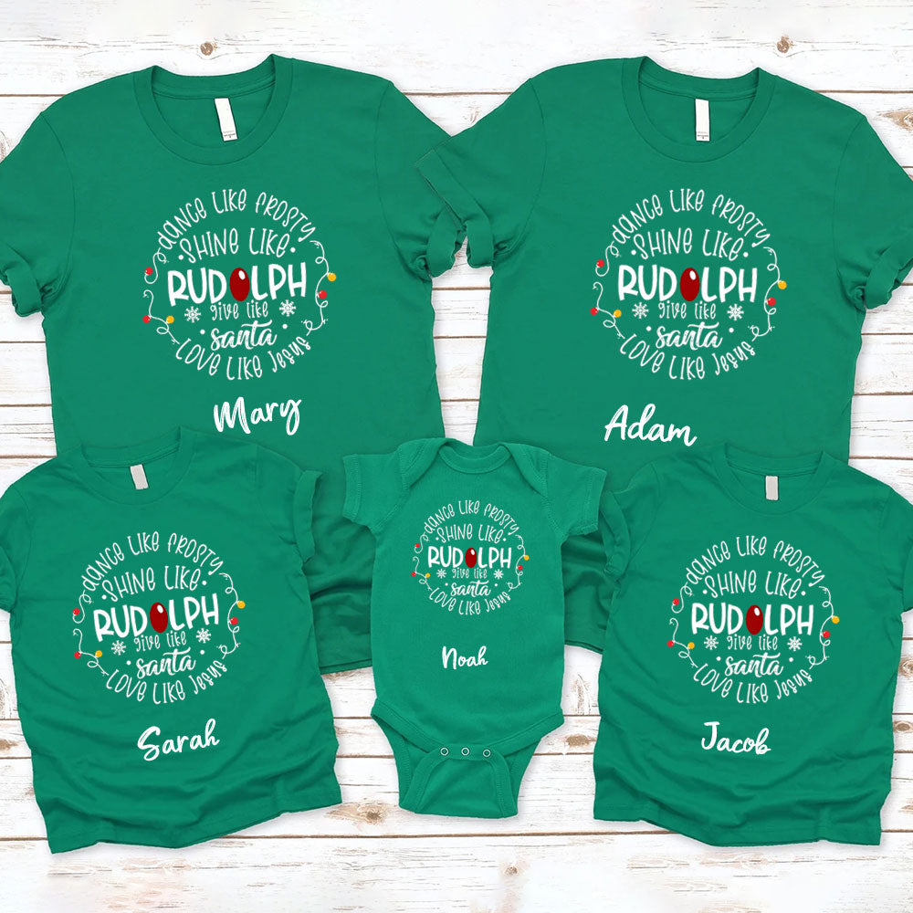 Personalized Dance Like Frosty Christmas Family Matching Shirts
