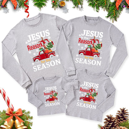 Jesus Is The Reason For Seanson Christmas Family Matching Long Sleeve T-Shirt