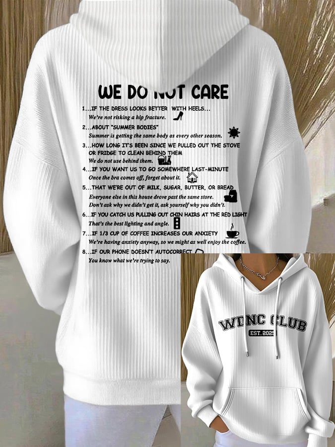 🔥Buy 3 Get 15% Off🔥Retro Funny WDNC Club Menopause Perimenopause Print Hoodie