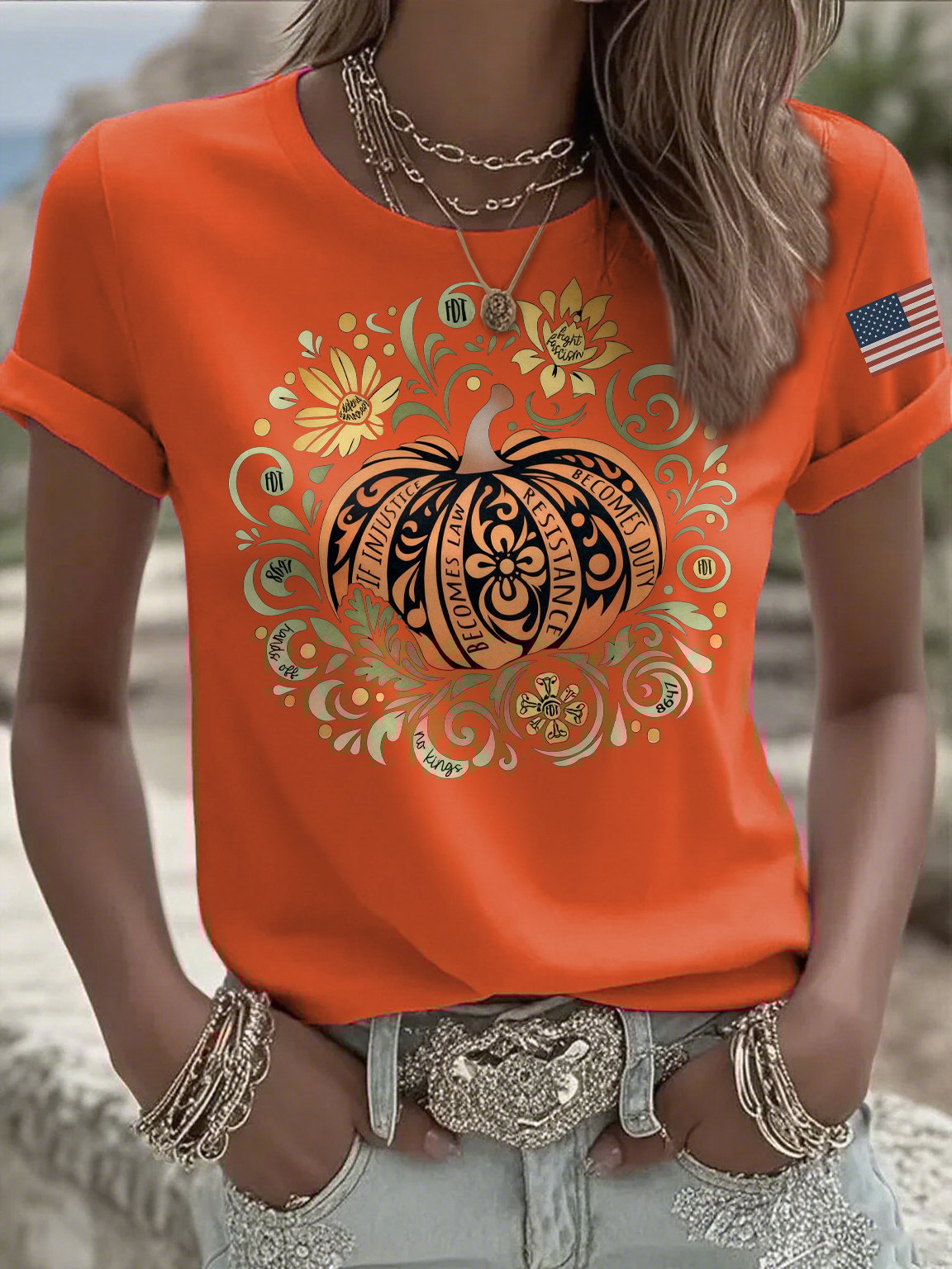 🔥Buy 3 Get 15% Off🔥Women's Casual Pumpkin FDT Resistance T-Shirt