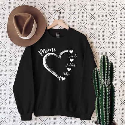 50% OFF ❤️ Personalized Mama/Grandma Heart Sweatshirt